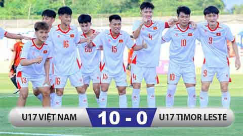 Kết quả U17 Timor Leste 0-10 U17 Việt Nam: U17 Việt Nam thắng ‘hủy diệt’ 